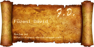 Füzesi Dávid névjegykártya