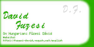 david fuzesi business card