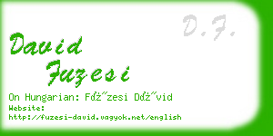 david fuzesi business card